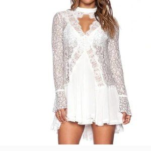 Free People White Tell Tale Tunic Dress | Small